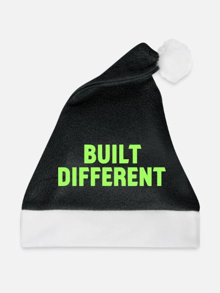 Built Different Neon Tee - Weihnachtsmütze - Schwarz/Weiß