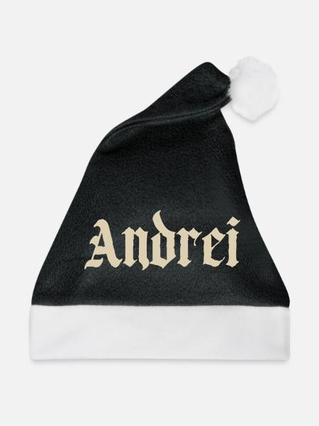 Andrei Gotische Schrift - Weihnachtsmütze - Schwarz/Weiß