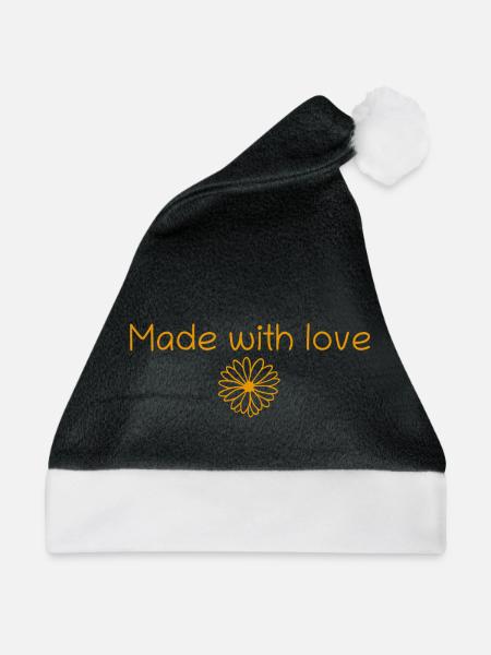 Made with love - Weihnachtsmütze - Schwarz/Weiß