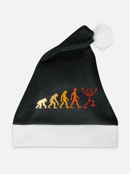 Evolution Mensch Freude Retro Design - Weihnachtsmütze - Schwarz/Weiß