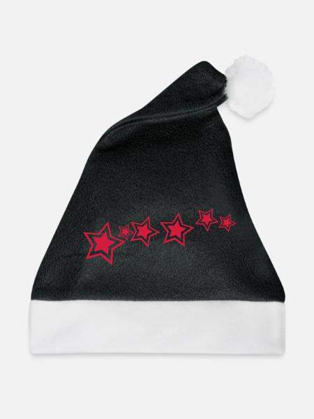 Sterne, Star - Weihnachtsmütze - Schwarz/Weiß