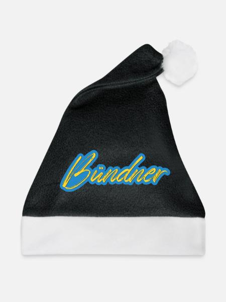 Bündner Schriftzug gelb-blau - Weihnachtsmütze - Schwarz/Weiß