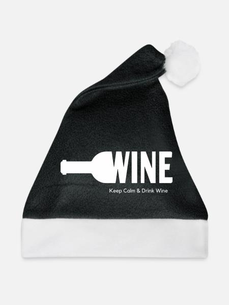 WINE Keep Calm & Drink Wine - Weihnachtsmütze - Schwarz/Weiß
