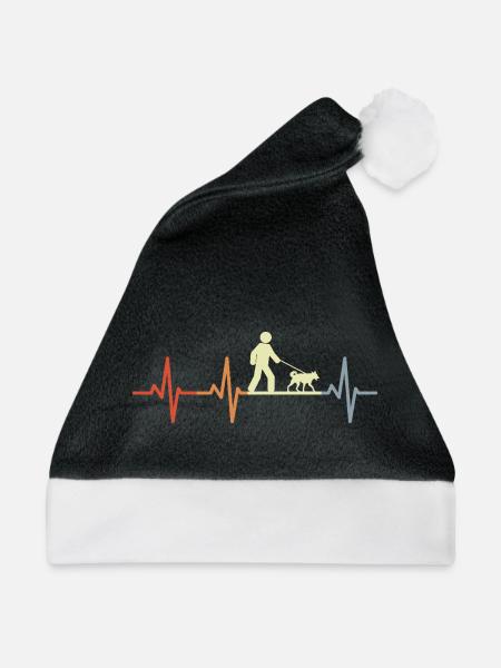 Hundehalter Herzschlag - Weihnachtsmütze - Schwarz/Weiß