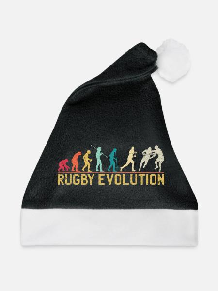 Rugby Evolution Silhouette Design - Weihnachtsmütze - Schwarz/Weiß