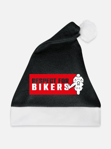 Respektiere Biker auf rotem Hintergrund - Weihnachtsmütze - Schwarz/Weiß