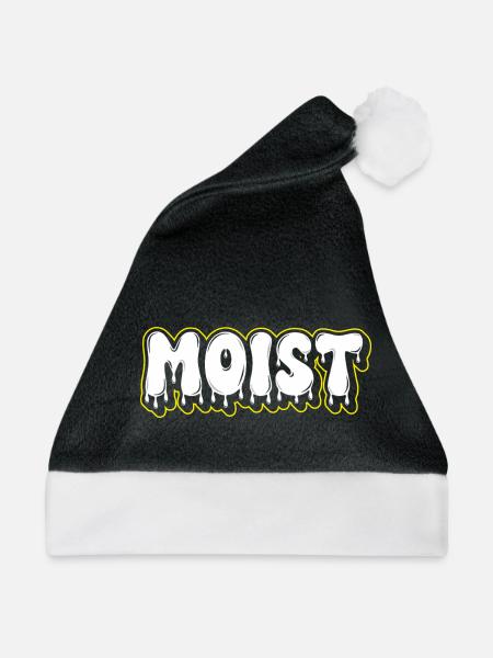 Moist Fat Font Wortzeichen - Weihnachtsmütze - Schwarz/Weiß - Vorne