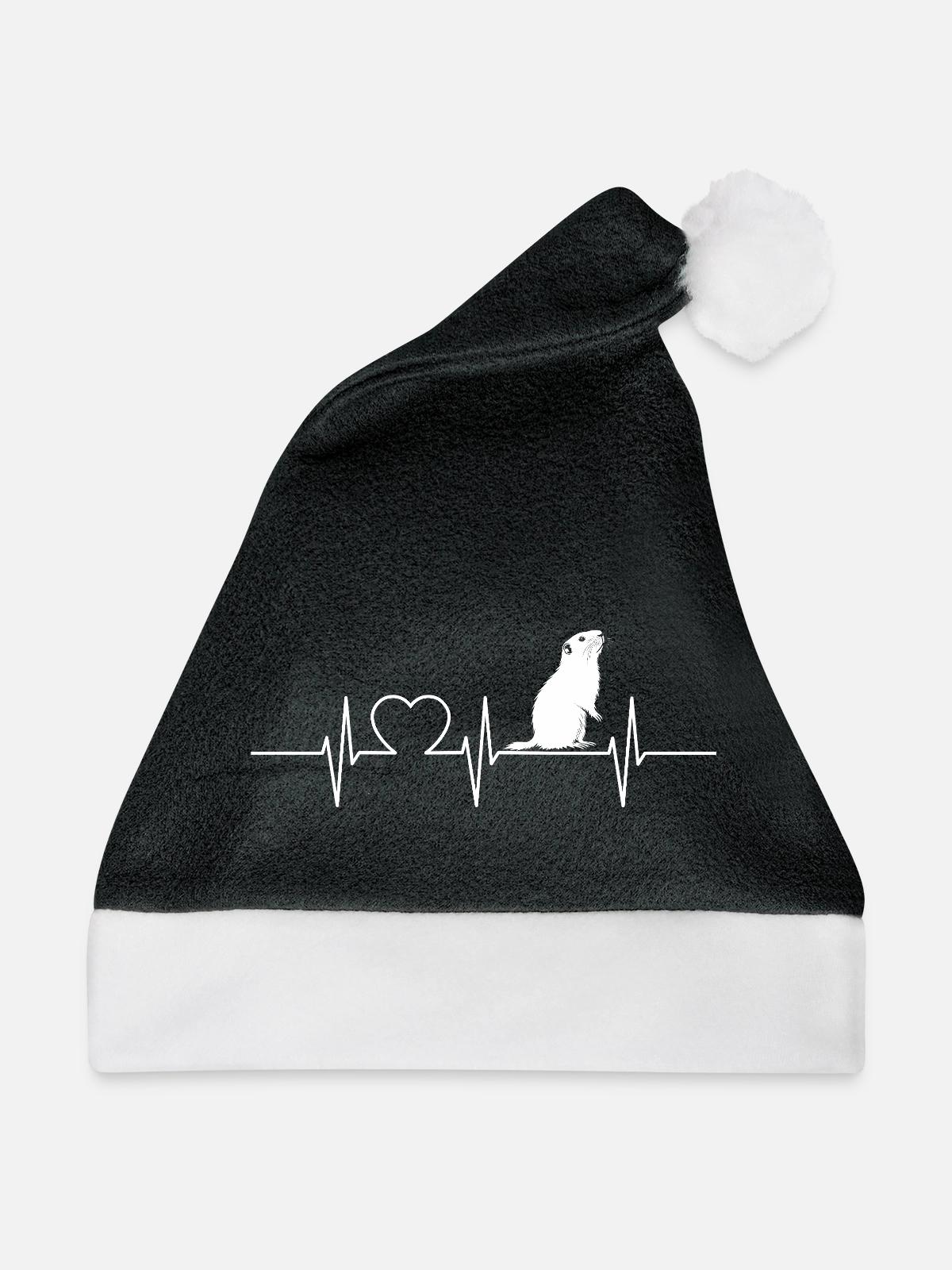 Murmeltiere Murmeltier - Weihnachtsmütze - Schwarz/Weiß - Vorne