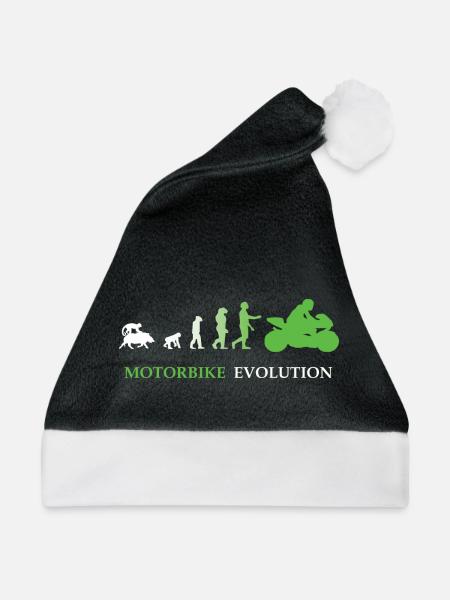 Motorbike Evolution - Motorradfahrer - Weihnachtsmütze - Schwarz/Weiß