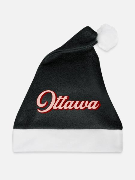 Ottawa Retro Script - Weihnachtsmütze - Schwarz/Weiß