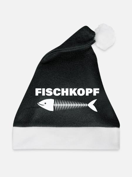 FISCHKOPF - Weihnachtsmütze - Schwarz/Weiß - Vorne