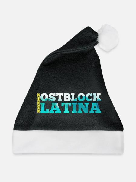 Ostblock Latina Kasachin Kasachstan Geschenk - Weihnachtsmütze - Schwarz/Weiß - Vorne