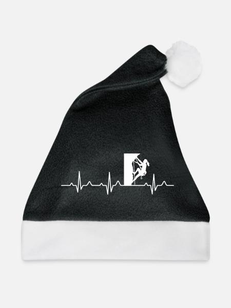 Bergsteigen Frauen Herzschlag EKG - Weihnachtsmütze - Schwarz/Weiß