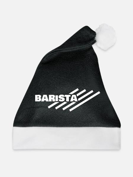 Barista als Arbeitsplatz - Weihnachtsmütze - Schwarz/Weiß - Vorne