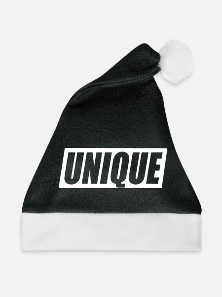 Unique Einzigartig Unikat Selbstwert Einzig Artig - Weihnachtsmütze - Schwarz/Weiß - Vorne