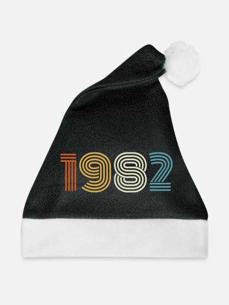 1982 Geschenk 1982 Jahrgang 1982 - Weihnachtsmütze - Schwarz/Weiß - Vorne