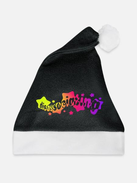 Dissoziation in Regenbogensternen (Farbverlauf) - Weihnachtsmütze - Schwarz/Weiß