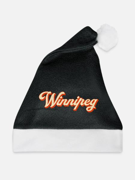 Winnipeg Retro Schriftzug - Weihnachtsmütze - Schwarz/Weiß