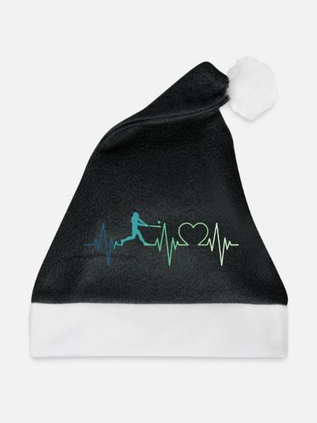 Baseball-Baseball-Herzschlag-Baseballspieler - Weihnachtsmütze - Schwarz/Weiß