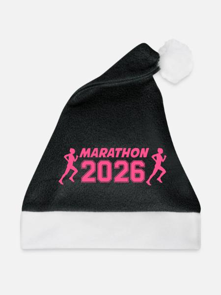 Marathon 2026 - Weihnachtsmütze - Schwarz/Weiß