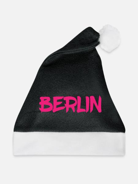 Berlin - Deutschland - Hauptstadt - Berliner Bär - Weihnachtsmütze - Schwarz/Weiß