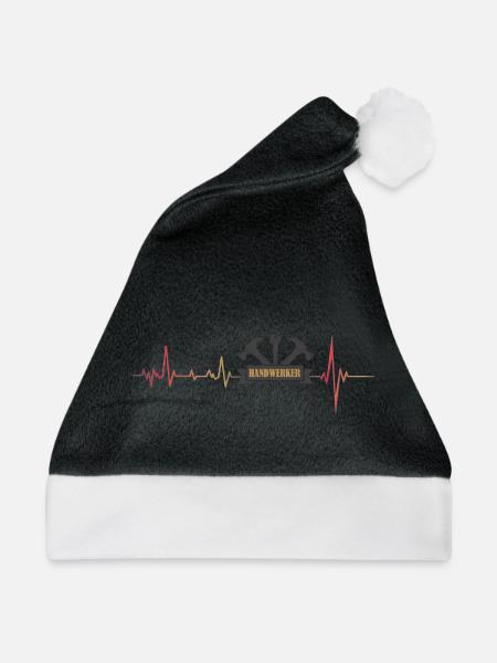 Handwerker mit Herzschlag. - Weihnachtsmütze - Schwarz/Weiß