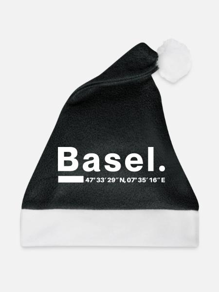 Basel Koordinaten - Weihnachtsmütze - Schwarz/Weiß