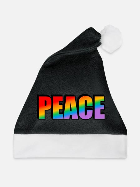 Friedens-Regenbogen - Weihnachtsmütze - Schwarz/Weiß