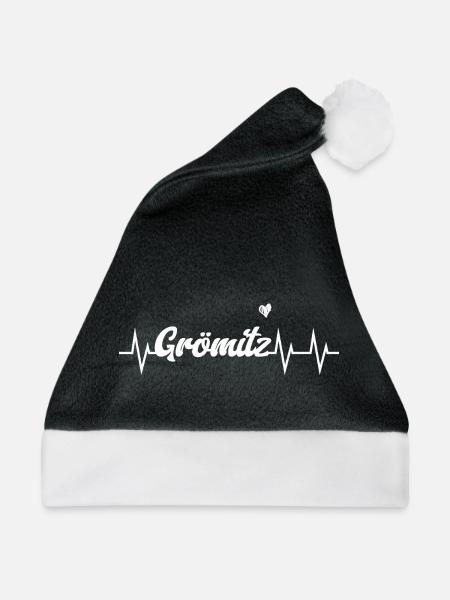 Heartbeat Grömitz - Weihnachtsmütze - Schwarz/Weiß - Vorne