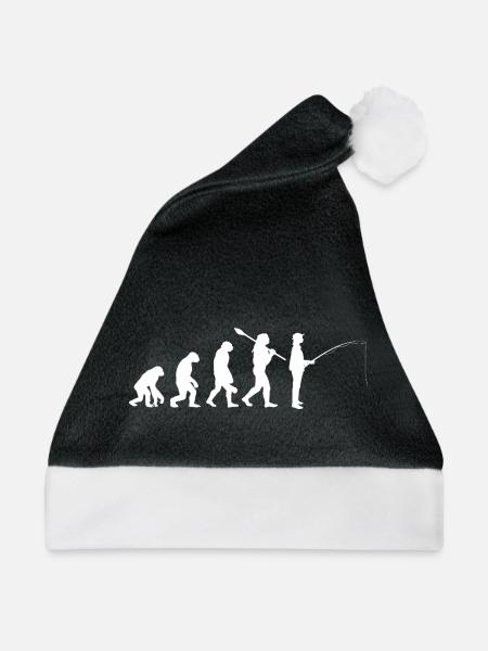 Entwicklung der Silhouette des Menschenfischens - Weihnachtsmütze - Schwarz/Weiß