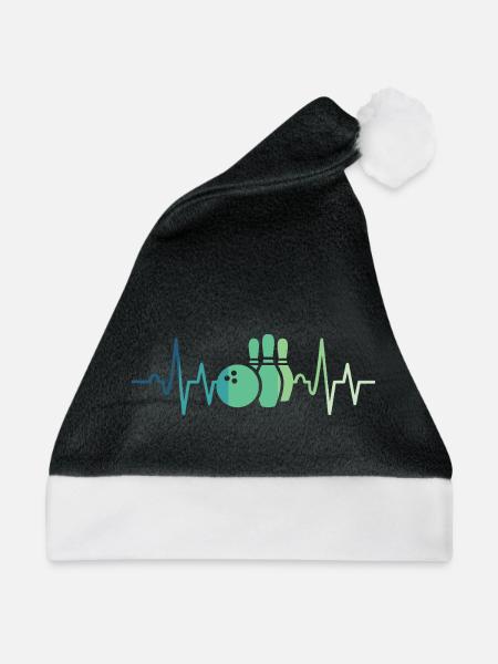 Bowling-Herzschlag-Bowler - Weihnachtsmütze - Schwarz/Weiß