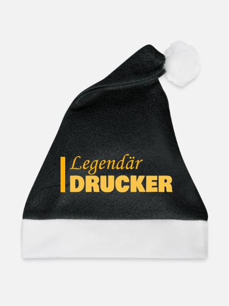 Geschenk für Drucker - Weihnachtsmütze - Schwarz/Weiß