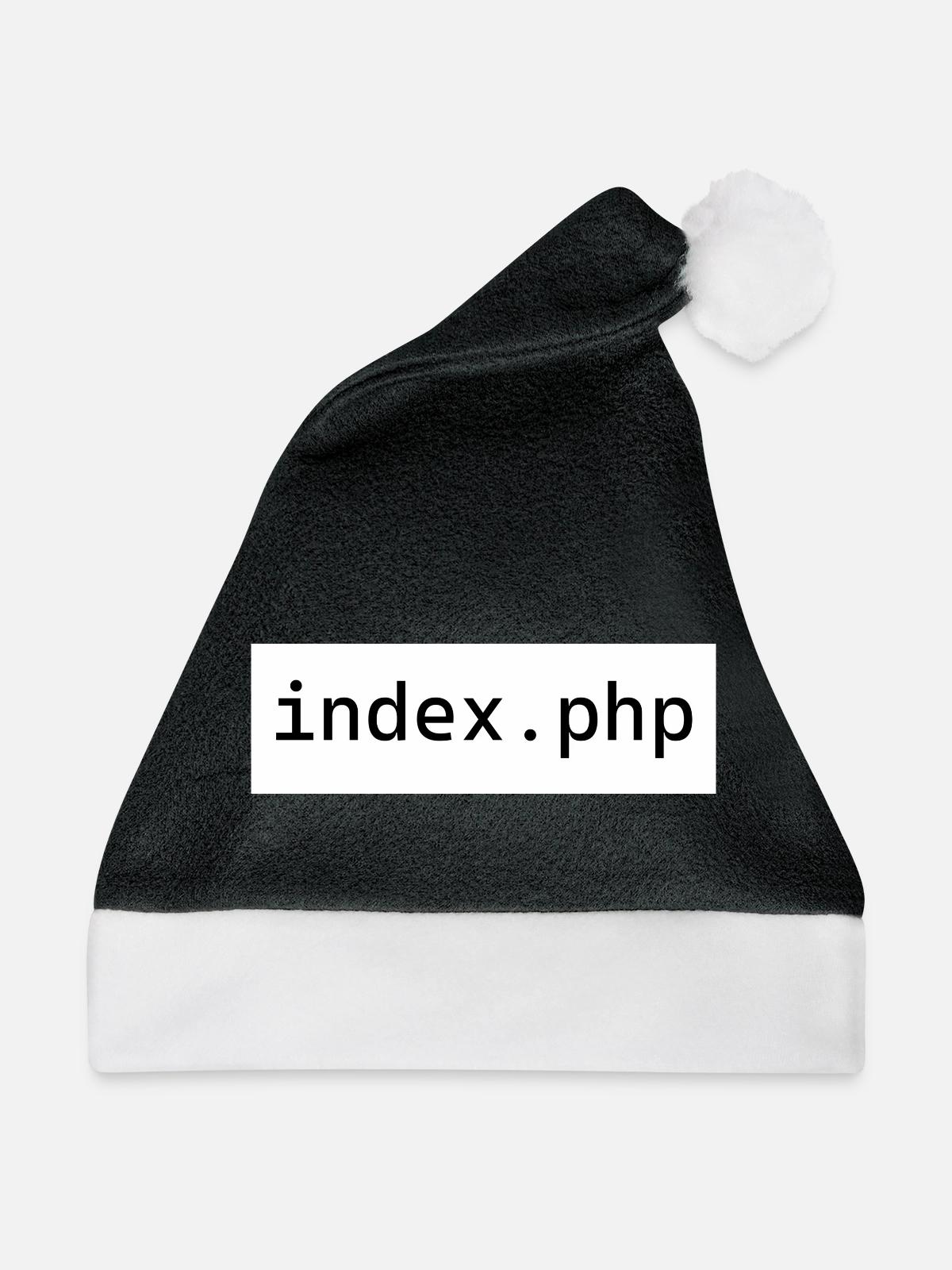 index php - Weihnachtsmütze - Schwarz/Weiß - Vorne