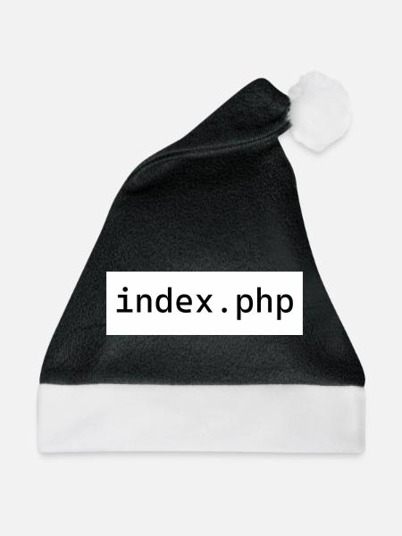 index php - Weihnachtsmütze - Schwarz/Weiß - Vorne