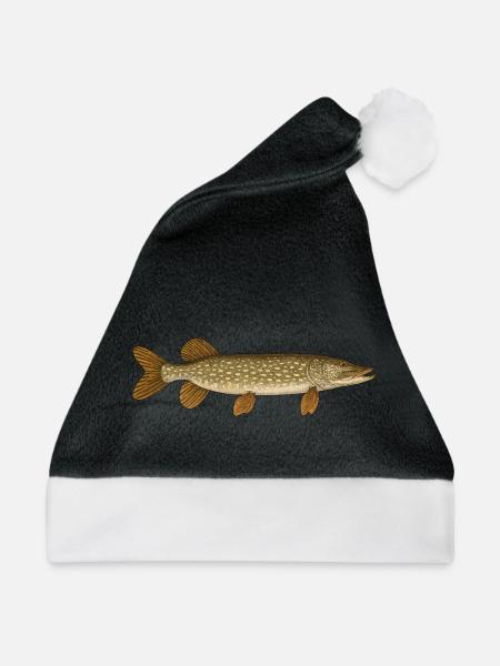 Hecht Köder Hecht Angler Hechte Hecht - Weihnachtsmütze - Schwarz/Weiß