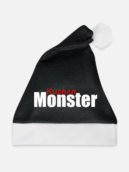 Kuchenmonster Feinschmecker Schlemmer Vielfraß - Weihnachtsmütze - Schwarz/Weiß - Vorne