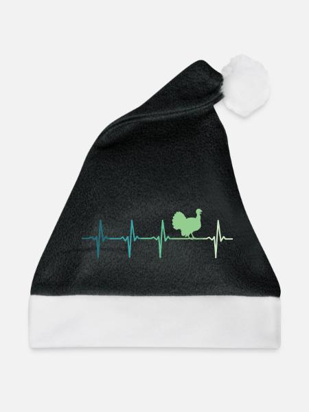 Truthahnherzschlag Truthahn - Weihnachtsmütze - Schwarz/Weiß