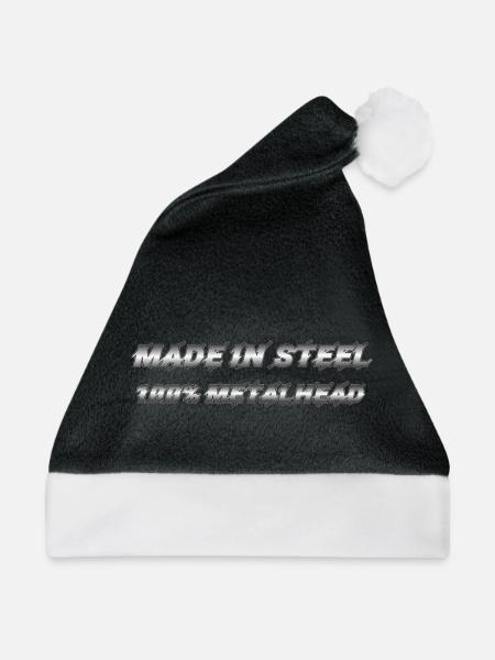 Made in Steel 100 Prozent Metalhead - Weihnachtsmütze - Schwarz/Weiß