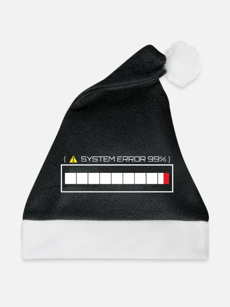 Systemfehler 99% Ladezustand - Weihnachtsmütze - Schwarz/Weiß - Vorne