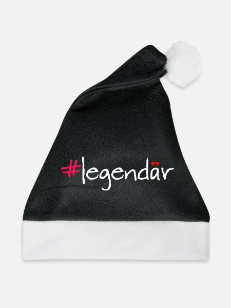 #legendär - Weihnachtsmütze - Schwarz/Weiß - Vorne