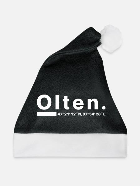 Olten Koordinaten Solothurn Oltener Oltenerin - Weihnachtsmütze - Schwarz/Weiß - Vorne