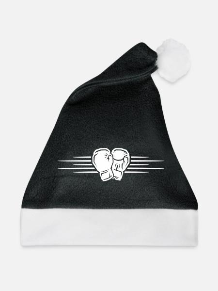 Boxhandschuhe Symbol Logo - Weihnachtsmütze - Schwarz/Weiß