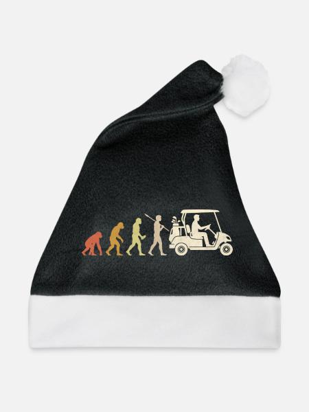 Golfwagen-Evolution Lustiges Golfer-Geschenk - Weihnachtsmütze - Schwarz/Weiß
