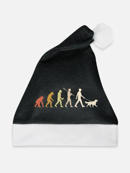 Golden Retriever Evolution Lustiges Hundebesitzer-Geschenk - Weihnachtsmütze - Schwarz/Weiß