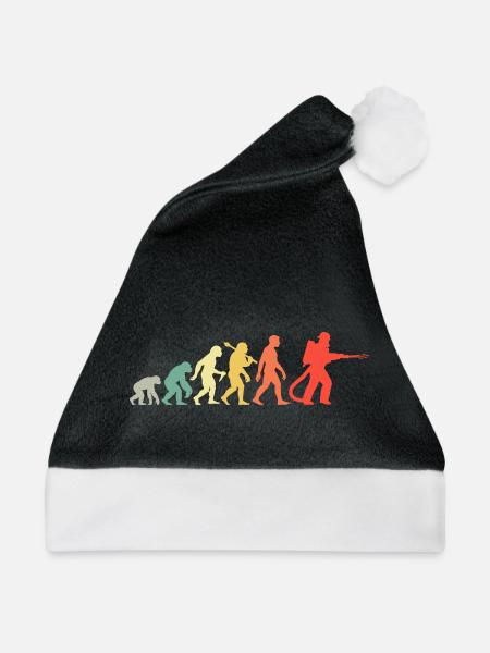 Feuerwehr Evolution Für Den Feuerwehrmann - Weihnachtsmütze - Schwarz/Weiß
