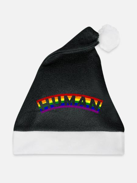 Human Pride Flag Design - Weihnachtsmütze - Schwarz/Weiß
