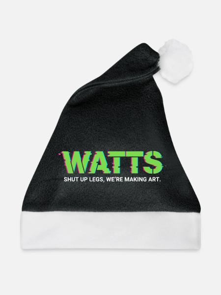 WATTS Neon Pop Art T-Shirt - Weihnachtsmütze - Schwarz/Weiß