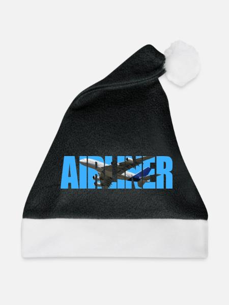 Airliner A-380 - Weihnachtsmütze - Schwarz/Weiß