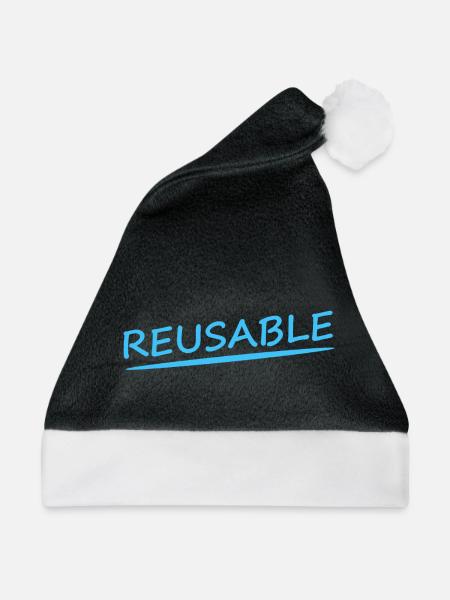 REUSABLE - Weihnachtsmütze - Schwarz/Weiß