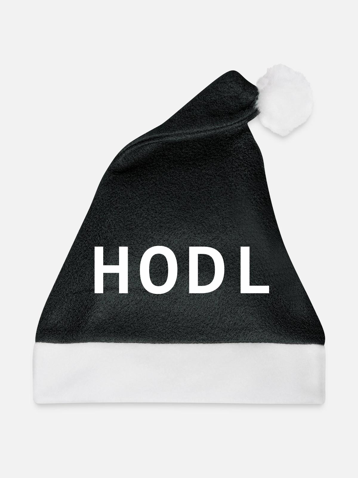 HODL, small, white - Weihnachtsmütze - Schwarz/Weiß - Vorne